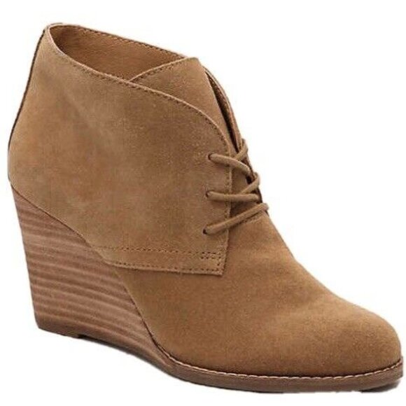 Lucky Brand Yamene Tan Suede Wedge Booties - Picture 2 of 9